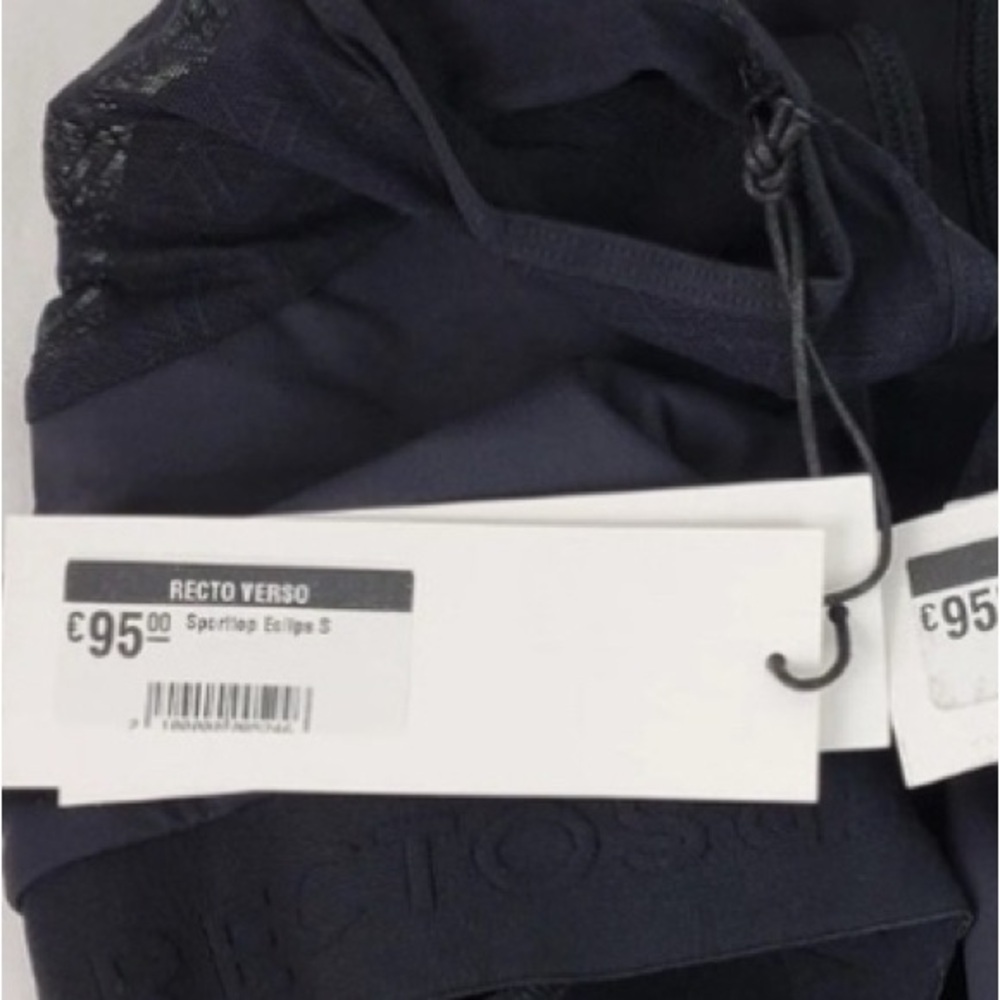 NWT [RectoVerso] Eclips Sportstop Black Crop Top Sports Bra Women's Sz S or M - Picture 10 of 11